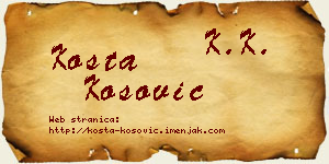 Kosta Kosović vizit kartica